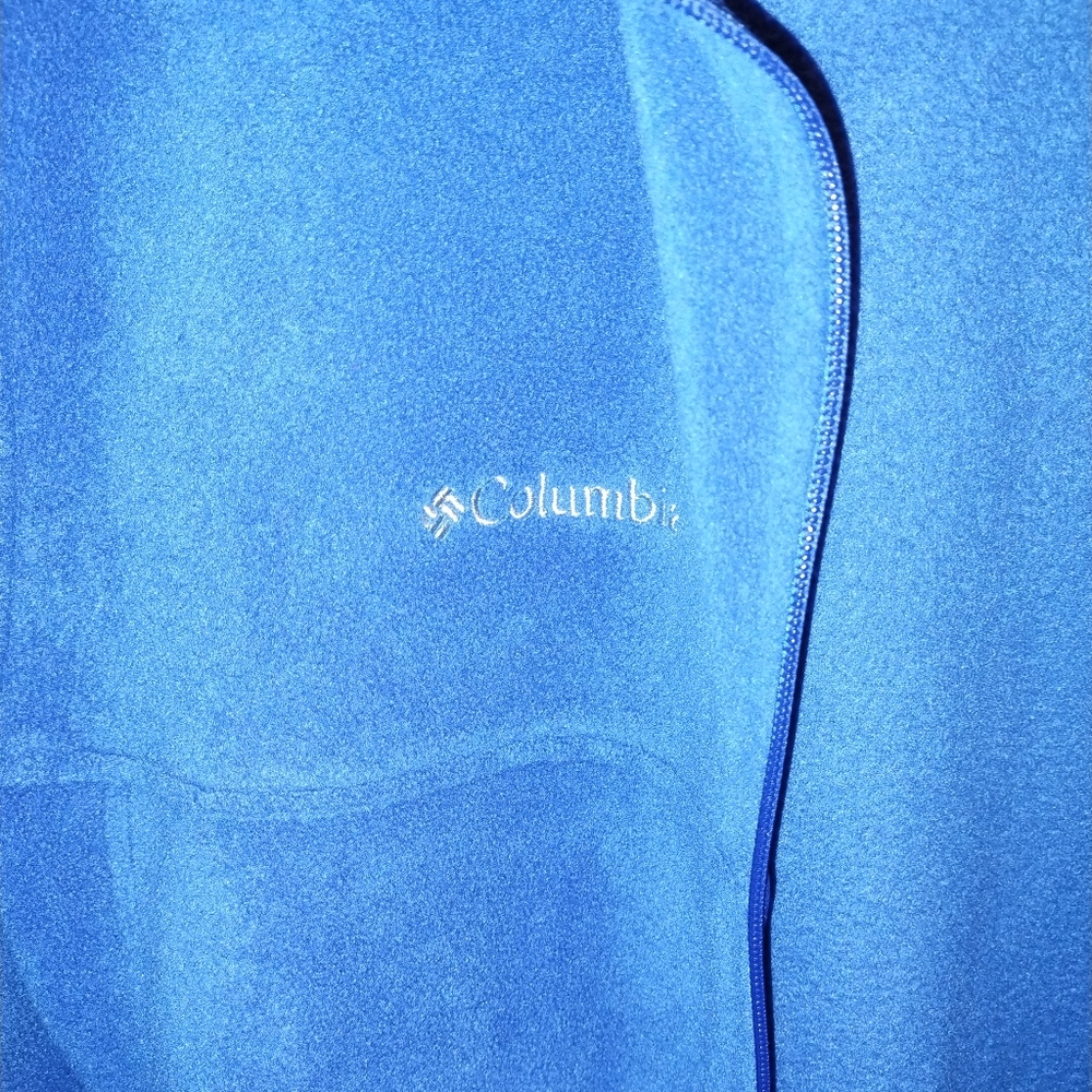 Columbia Fleece Zip Up Jacket Women's L Blue Long Sleeve Zip Pocket - Picture 7 of 11